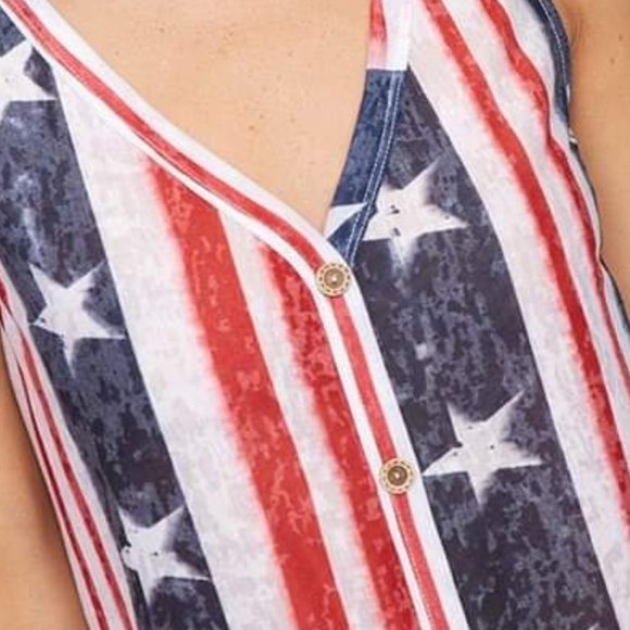 USA Made Vintage American Flag Top - Picture 2 of 5